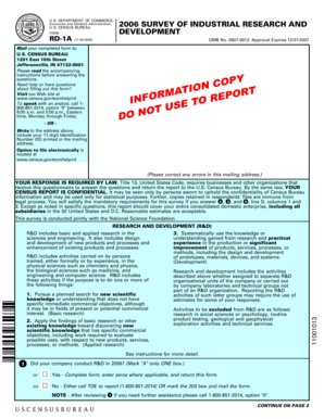 US Census Bureau 2006 Survey of Industrial Research and Development