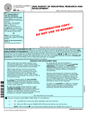 US Census Bureau 2005 Survey of Industrial Research and Development