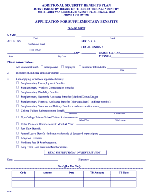 Additional Security Benefits Plan Application