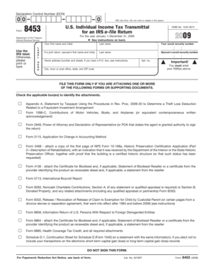 IRS Form 8453 2009