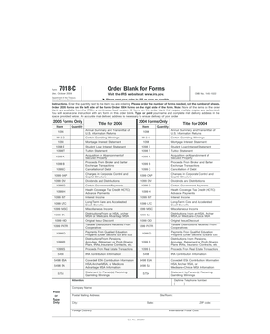 IRS Form 7018-C Order Blank