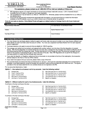 Virtus Mutual Funds Cost Basis Election Form