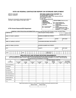 VETS-100 Federal Contractor Report on Veterans' Employment