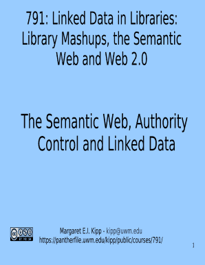 Affidavit of parent consent - The Semantic Web, Authority Control and Linked Data - pantherfile uwm