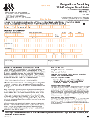 New York State Beneficiary Designation Form