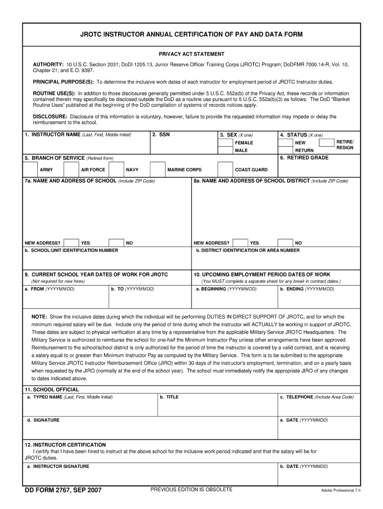 dd form 2767 Preview on Page 1.