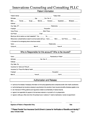 Adult Intake Form