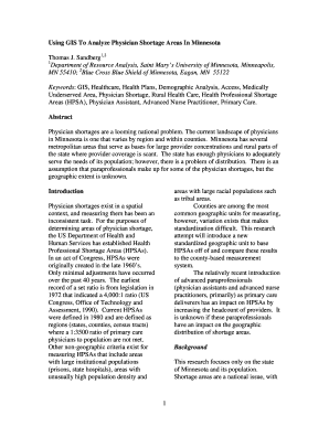 1 Using GIS To Analyze Physician Shortage Areas In Minnesota ... - gis smumn