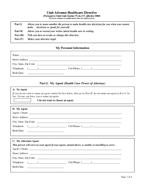 Utah Advance Healthcare Directive