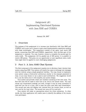 Weekly assignment planner - Assignment #1 : Implementing Distributed Systems with Java RMI ... - cs clemson