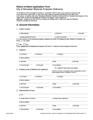 city of worcester notice of intent form
