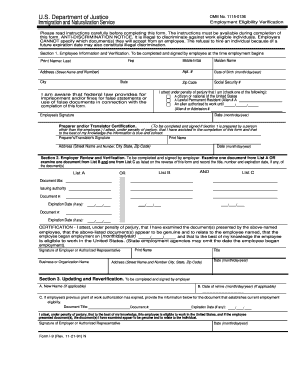 US Employment Eligibility Verification Form