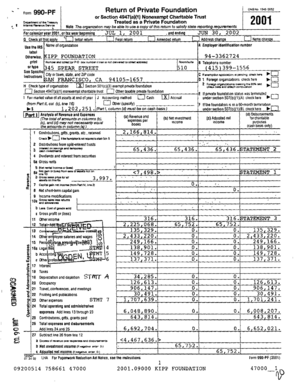 Form 990-PF 2001