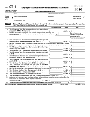 Railroad Retirement Tax Return Form CT-1