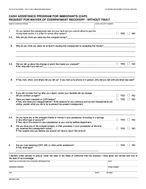 California Overpayment Waiver Request Form