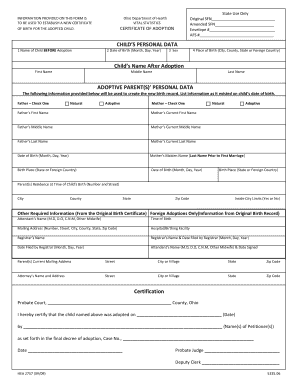 Ohio Certificate of Adoption