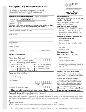 Prescription Drug Reimbursement Form