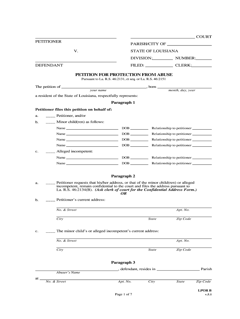 louisiana petition abuse Preview on Page 1