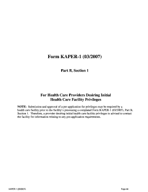 Kentucky KAPER-1 Form