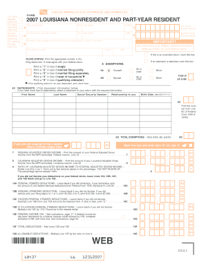 Louisiana Nonresident and Part-Year Resident Tax Form IT-540B