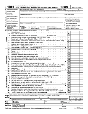 IRS Form 1041 2009