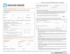 Water Supply License Application