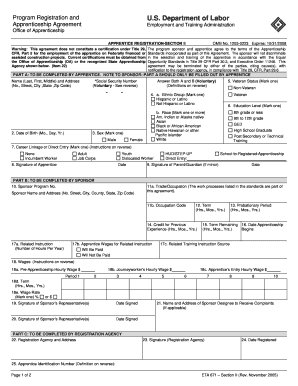 US Apprenticeship Agreement Form
