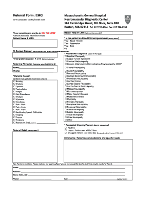 emg mass general form