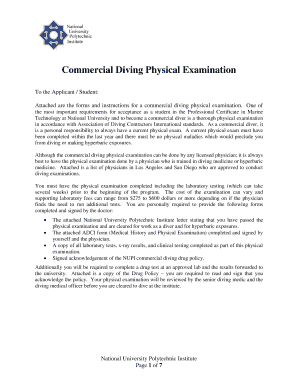 commercial diver physical examination