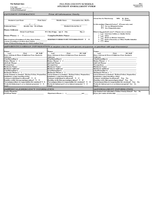 Fulton County Student Enrollment Form