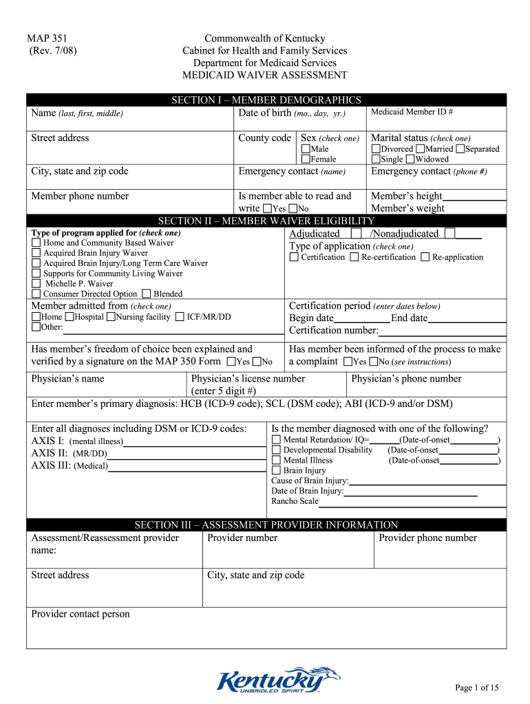 kentucky form map medicaid waiver Preview on Page 1