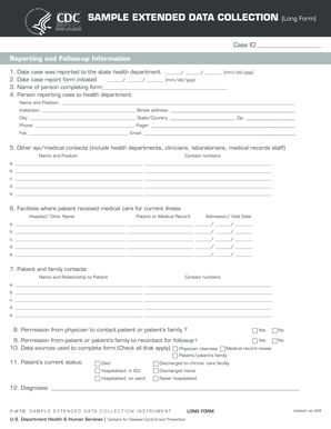 Sample Extended Data Collection Form