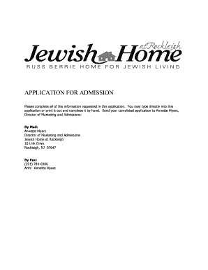 Jewish Home Rockleigh Nj Handbook Fill Online Printable Fillable Blank Pdffiller