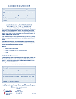 Electronic Funds Transfer Form
