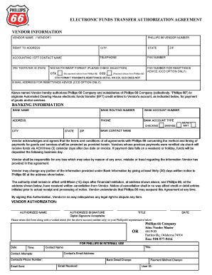 phillips 66 vendor number form