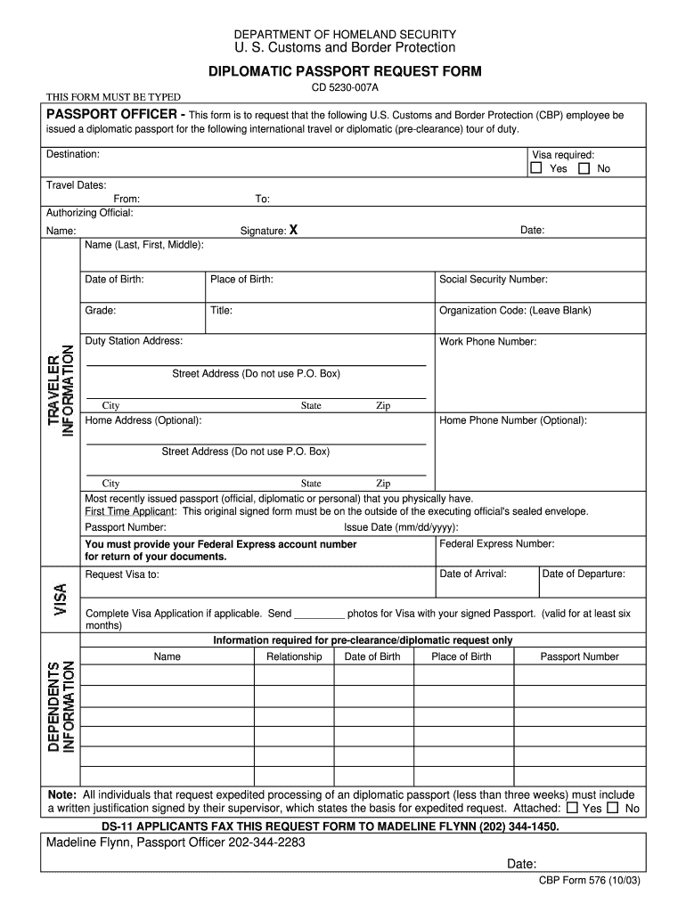 diplomatic passport application form Preview on Page 1