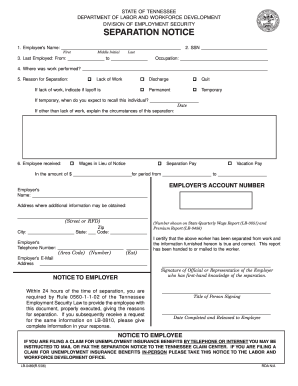 Separation Notice Forms and Templates - Fillable forms &amp; Samples for ...