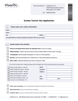 Guinea Tourist Visa Application