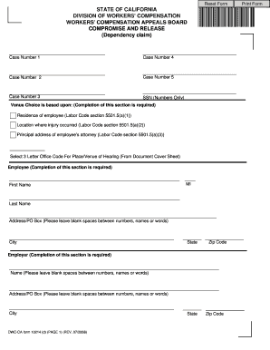 compromise and release workers comp california writable form