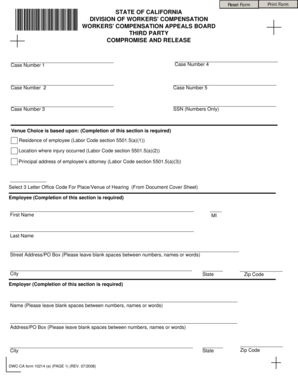 California Workers' Compensation Compromise and Release