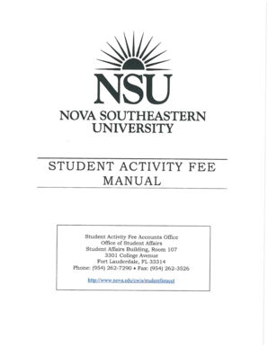 Student Activity Fee Manual - Nova Southeastern University - nova