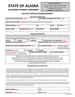 Alaska State Employee Reimbursement Form