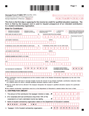 Georgia Form IT-QEE-TP1