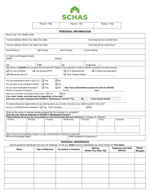 Employment Application Form
