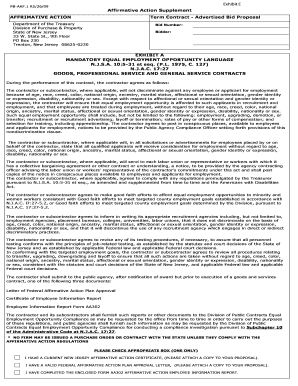 New Jersey Affirmative Action Employee Information Report