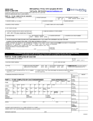 VISION CARE BMI-HealthPlans Group Claim Form