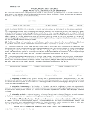 Virginia Sales and Use Tax Certificate of Exemption