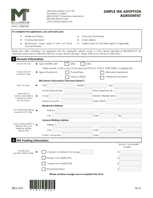 SIMPLE IRA Adoption Agreement Instructions