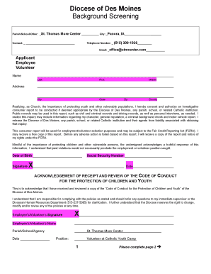 Background check DHS authorization form (short version)