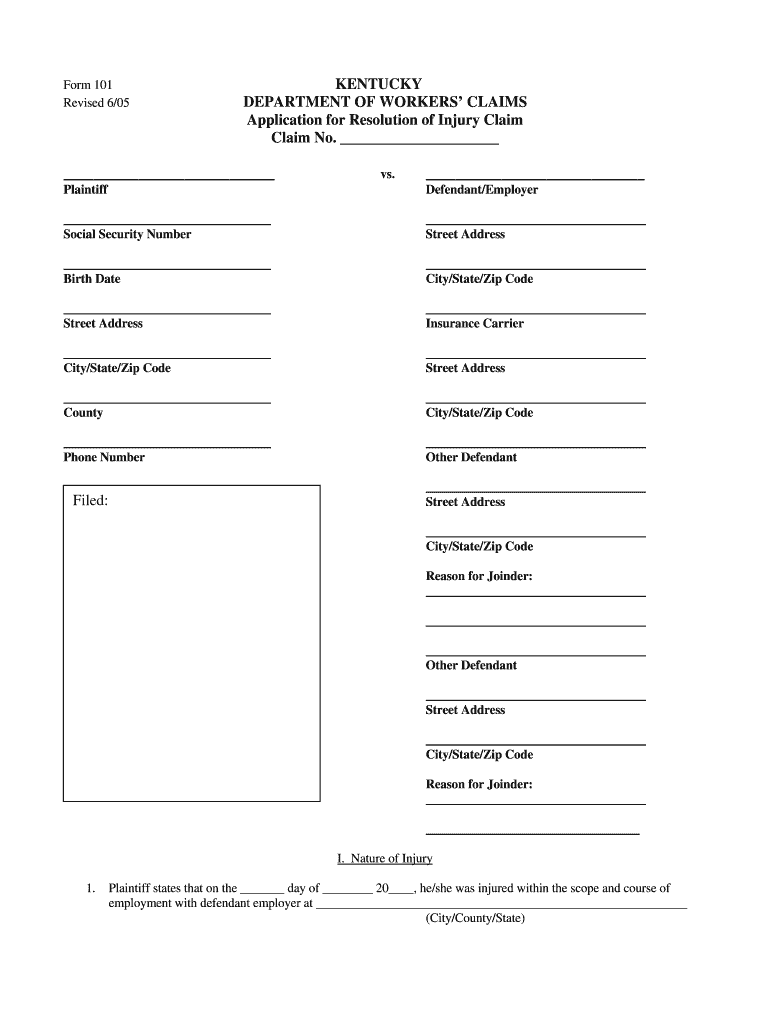 workman compensation file claim government form pdf kentucky tn Preview on Page 1